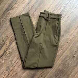 Madewell Fairbanks Pants Size 4 Dark Olive Straight Leg Trousers Work